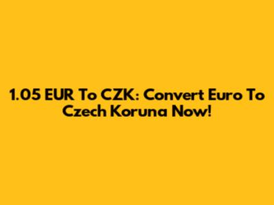 1.05 EUR To CZK: Convert Euro To Czech Koruna Now!