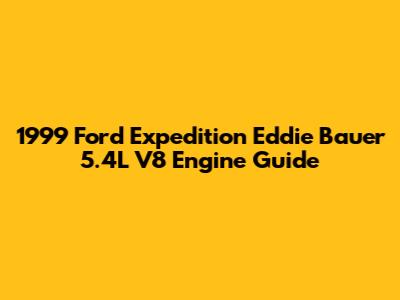 1999 Ford Expedition Eddie Bauer 5.4L V8 Engine Guide