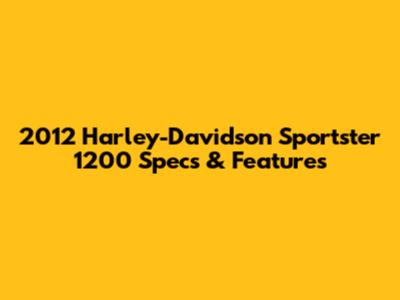 2012 Harley-Davidson Sportster 1200 Specs & Features