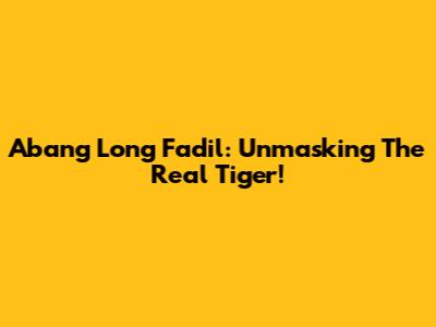 Abang Long Fadil: Unmasking The Real Tiger!