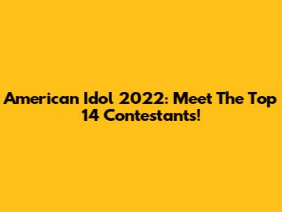 American Idol 2022: Meet The Top 14 Contestants!