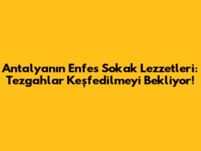 Antalya'nın Enfes Sokak Lezzetleri: Tezgahlar Keşfedilmeyi Bekliyor!