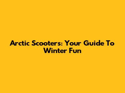 Arctic Scooters: Your Guide To Winter Fun