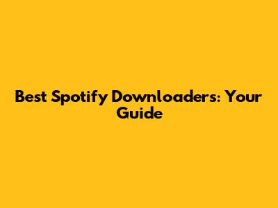 Best Spotify Downloaders: Your Guide
