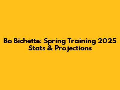 Bo Bichette: Spring Training 2025 Stats & Projections
