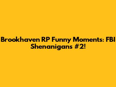 Brookhaven RP Funny Moments: FBI Shenanigans #2!