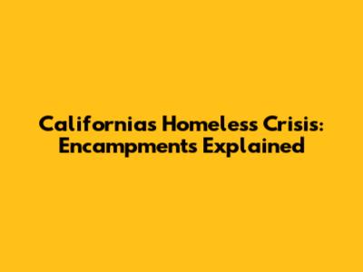 California's Homeless Crisis: Encampments Explained