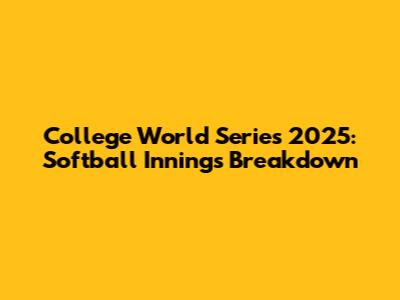 College World Series 2025: Softball Innings Breakdown