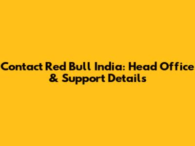 Contact Red Bull India: Head Office & Support Details