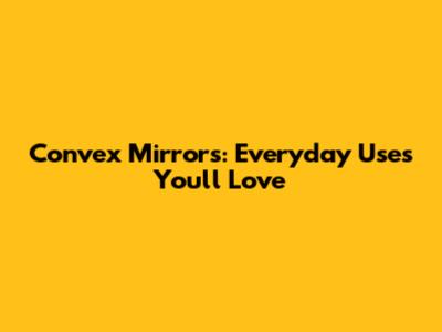 Convex Mirrors: Everyday Uses You'll Love