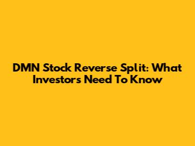 DMN Stock Reverse Split: What Investors Need To Know