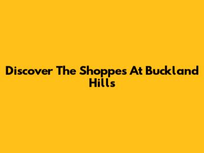 Discover The Shoppes At Buckland Hills