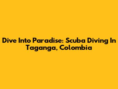 Dive Into Paradise: Scuba Diving In Taganga, Colombia