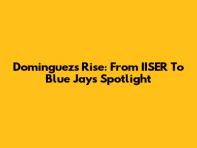 Dominguez's Rise: From IISER To Blue Jays' Spotlight