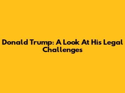 Donald Trump: A Look At His Legal Challenges