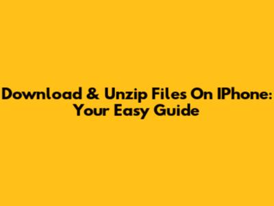 Download & Unzip Files On IPhone: Your Easy Guide