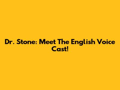 Dr. Stone: Meet The English Voice Cast!
