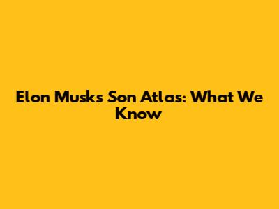 Elon Musk's Son Atlas: What We Know