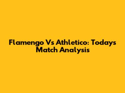 Flamengo Vs Athletico: Today's Match Analysis