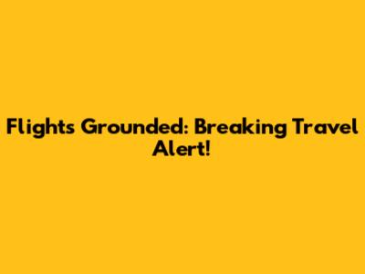 Flights Grounded: Breaking Travel Alert!
