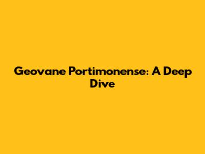 Geovane Portimonense: A Deep Dive
