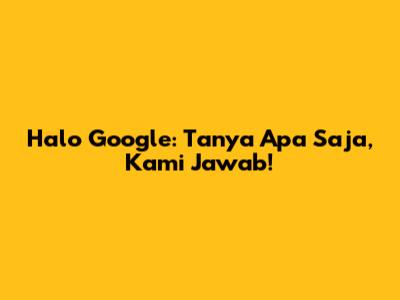 Halo Google: Tanya Apa Saja, Kami Jawab!