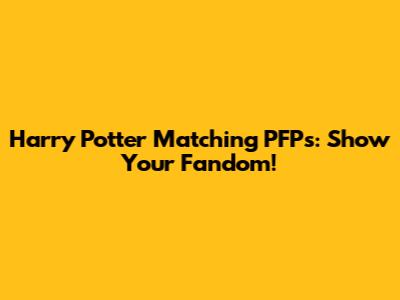 Harry Potter Matching PFPs: Show Your Fandom!