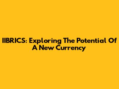 IIBRICS: Exploring The Potential Of A New Currency