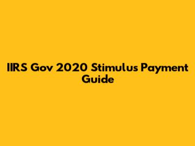 IIRS Gov 2020 Stimulus Payment Guide
