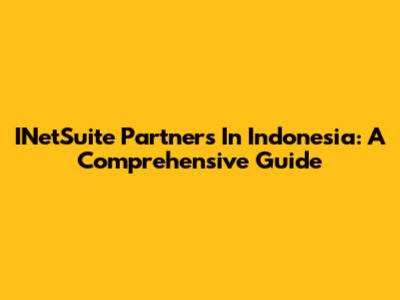INetSuite Partners In Indonesia: A Comprehensive Guide