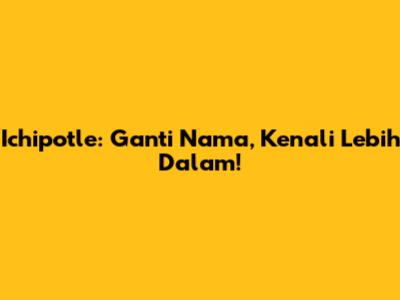 Ichipotle: Ganti Nama, Kenali Lebih Dalam!