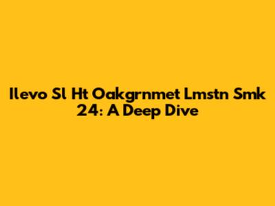 Ilevo Sl Ht Oakgrnmet Lmstn Smk 24: A Deep Dive
