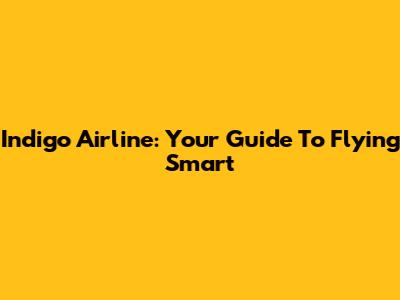 Indigo Airline: Your Guide To Flying Smart