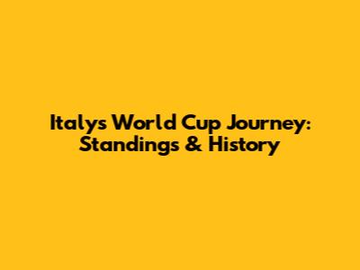 Italy's World Cup Journey: Standings & History