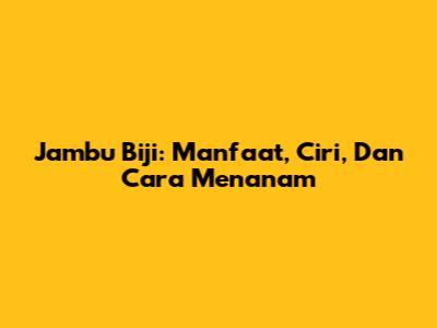 Jambu Biji: Manfaat, Ciri, Dan Cara Menanam