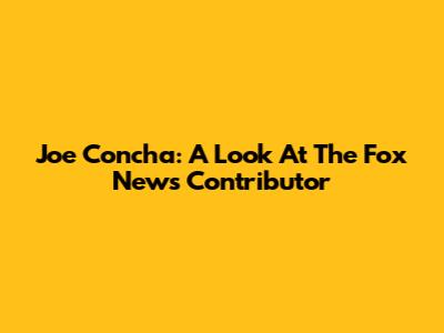 Joe Concha: A Look At The Fox News Contributor