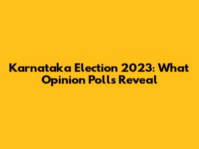 Karnataka Election 2023: What Opinion Polls Reveal