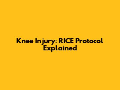 Knee Injury: RICE Protocol Explained