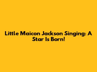 Little Maicon Jackson Singing: A Star Is Born!