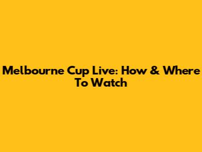 Melbourne Cup Live: How & Where To Watch