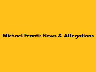 Michael Franti: News & Allegations