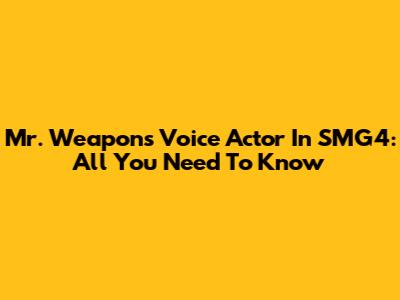 Mr. Weapons Voice Actor In SMG4: All You Need To Know