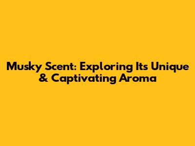 Musky Scent: Exploring Its Unique & Captivating Aroma