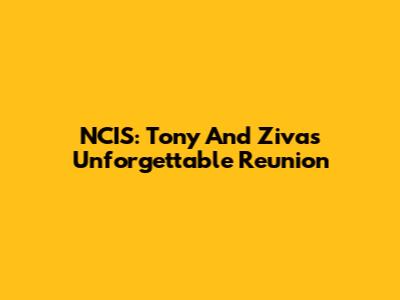 NCIS: Tony And Ziva's Unforgettable Reunion