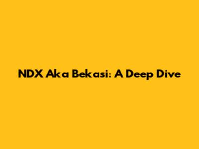 NDX Aka Bekasi: A Deep Dive