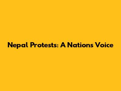 Nepal Protests: A Nation's Voice