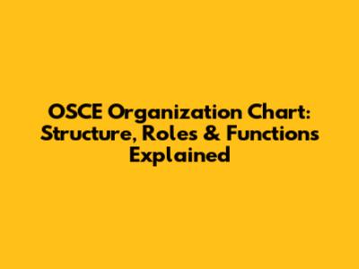 OSCE Organization Chart: Structure, Roles & Functions Explained