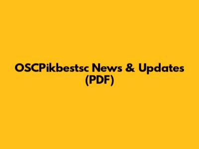 OSCPikbestsc News & Updates (PDF)