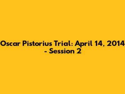 Oscar Pistorius Trial: April 14, 2014 - Session 2