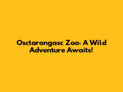 Osctarongasc Zoo: A Wild Adventure Awaits!
